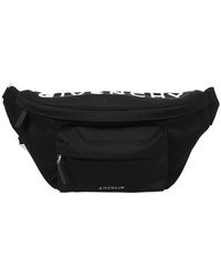 Givenchy Synthetic Essential Logo-embroidered Shell Bumbag in Blue for Men waist bags and bumbags Mens Bags Belt Bags 