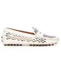 Tod's - Logo Engraved Perforated Loafers - Lyst