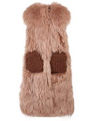 Womens Clothing Jackets Waistcoats and gilets Marni Reversible Furry Waistcoat in Brown 