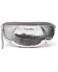 Miu Miu Paillettes Belt Bag - Metallic