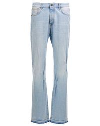 424 - Raw-cut Hem Gathered-detailed Jeans - Lyst