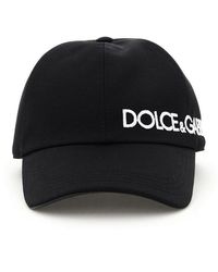 Dolce & Gabbana Baseball Cap With Logo Embroidery - Black