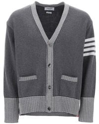 Thom Browne - Thome Browne Hector Icon Intarsia V Neck Cardigan - Lyst
