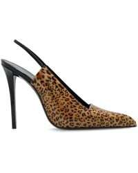 Saint Laurent - Raven Slingback Leopard-Print Pumps - Lyst