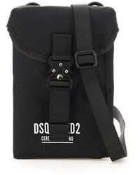 DSquared² Logo Printed Buckle Fastened Crossbody Bag - Black