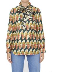 Gucci - Graphic-print Long-sleeved Shirt - Lyst