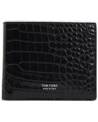 Tom Ford - Embossed Bi-fold Wallet - Lyst