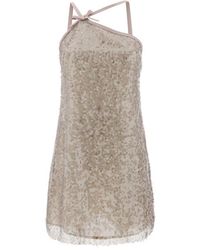 MSGM - Sequin-embellished Sleeveless Tulle Mini Dress - Lyst