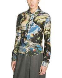 Martine Rose - Graphic Printed Long Sleeved Shirt - Lyst