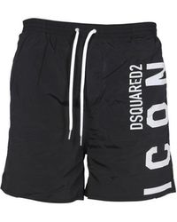 DSquared² Swimsuit With Logo Print - Black