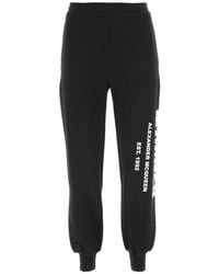 Alexander McQueen - Graffiti Organic Sweatpants In Black/white - Lyst