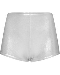 Saint Laurent Lamé Mini Shorts - Metallic