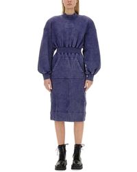 Moschino - Jeans Fitted Waist Midi Sweatshirt Dress - Lyst