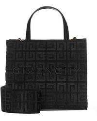 Givenchy - G-tote Mini Leather-trimmed Canvas-jacquard Tote - Lyst