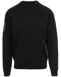 Fred Perry - Logo Embroidered Knitted Jumper - Lyst