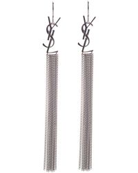 Saint Laurent Monogramm Chain Earrings - Metallic