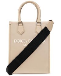 Dolce & Gabbana - Small Nylon Tote Bag With Logo - Lyst