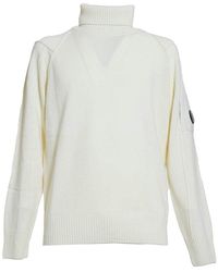 C.P. Company - White Wool Turtleneck Pullover - Lyst