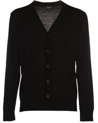 A.P.C. - Logo Tag V-neck Knitted Cardigan - Lyst