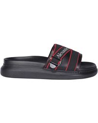 Alexander McQueen Strap Logo Detailed Sandals - Black