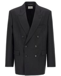 Saint Laurent - Double-Breasted Blazer - Lyst