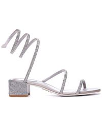 Rene Caovilla - Cleo Embellished Block-heeled Sandals - Lyst