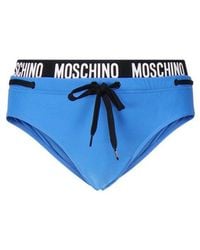 Moschino - Logo Waistband Drawstring Swim Briefs - Lyst