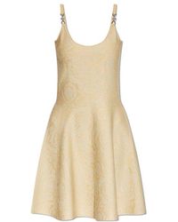 Versace - Barocco Jacquard Sleeveless Flared Mini Dress - Lyst