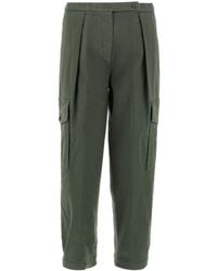 Aspesi Cropped Buttoned Cargo Pants - Green