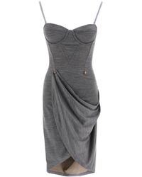 Burberry Tiegan Draped Dress 8 Wool - Grey