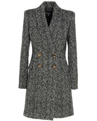 Balmain Double-breasted Coat - Grey