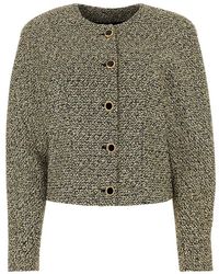 Alessandra Rich - Sequin Embellished Cropped Tweed Jacket - Lyst