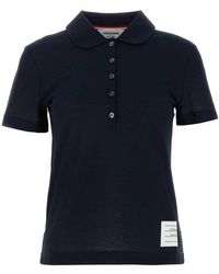Thom Browne - Logo Tag Short-sleeved Polo Shirt - Lyst