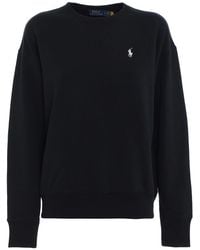 Polo Ralph Lauren Logo Embroidered Sweatshirt - Black