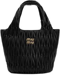 Miu Miu - Leather Shopping Bag - Lyst