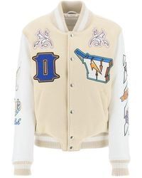 Off-White c/o Virgil Abloh - Mixed Colours Thunderbolt Varsity Bomber Jacket - Lyst