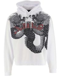 DSquared² - Logo Printed Cotton Hoodie - Lyst