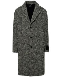 Versace - Two-tone Wool Coat - Lyst