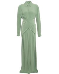 Norma Kamali - Long-Sleeve Maxi Shirt Dress - Lyst