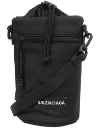 Balenciaga Logo Printed Clutch Bag - Black