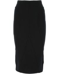 N°21 High Waist Midi Pencil Skirt - Black