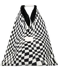 MM6 by Maison Martin Margiela Checked Japanese Tote Bag - Black