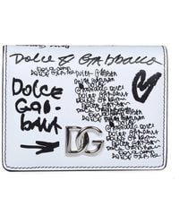Dolce & Gabbana Logo-plaque Graffiti-printed Bi-fold Wallet - White