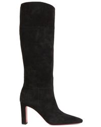 Christian Louboutin - Suprabotta 100 Suede Heeled Knee-high Boots - Lyst