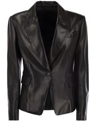 Brunello Cucinelli - Single-breasted Tailored Leather Blazer - Lyst