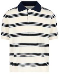 DUNST - Striped Polo Shirt - Lyst
