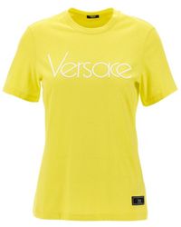 Versace - Logo Embroidery T-shirt - Lyst