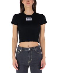 Moschino - Jeans Lettuce Hem Cropped T-shirt - Lyst