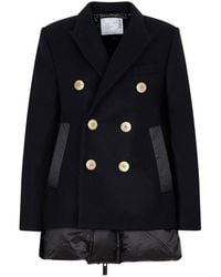 Sacai - Double-breasted Padded Jacket - Lyst