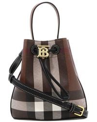 Burberry "mini Tb" Bucket Bag - Black